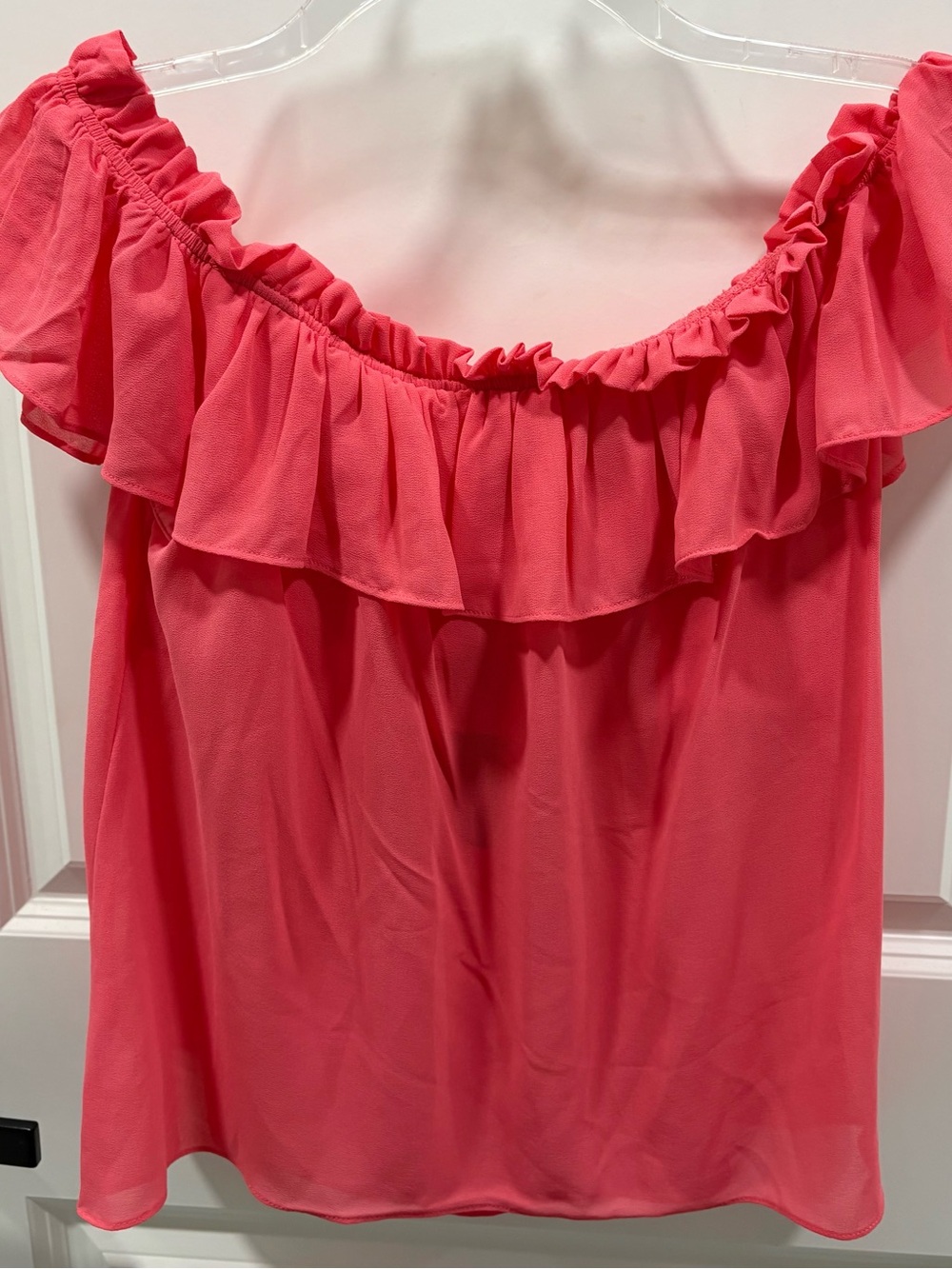 Do+Be Collection Coral Off-Shoulder Ruffle Blouse | Size Medium | NWT - Picture 4 of 5